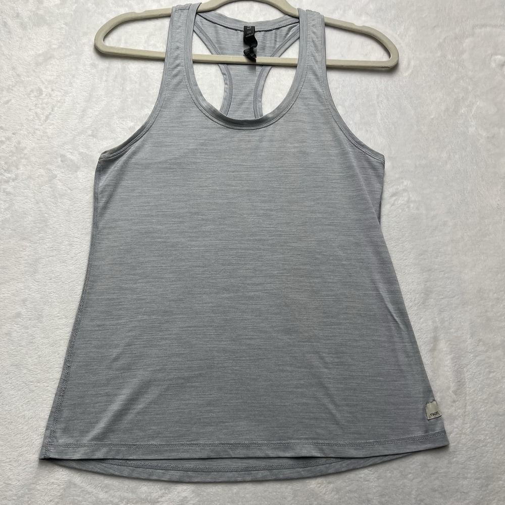 Vuori Lux Performance Tank Womens Medium Racerback Gray Fitness Athleisure Gym